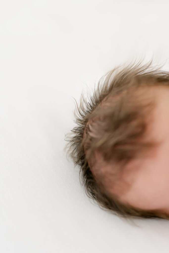 photo of a new baby's hair